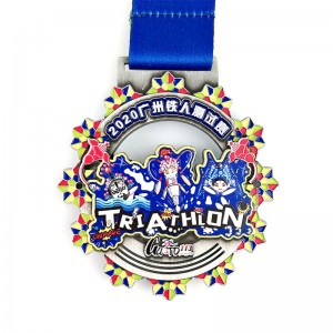 Custom Metal Engraved Cool Sport smaltovací medaile triatlon medaile 3d